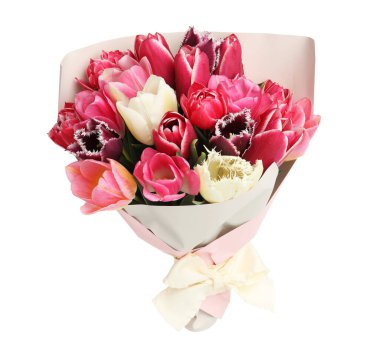 Beyaz izole güzel Lale buketi