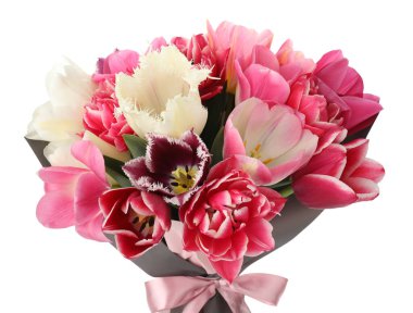 Beyaz izole güzel Lale buketi