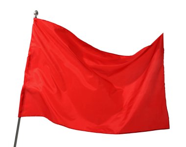 Beyaz arka planda bir kırmızı bayrak. Tasarım için model