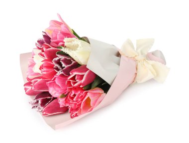 Beyaz izole güzel Lale buketi