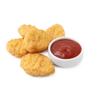 Beyaz soslu lezzetli tavuk nuggetları.