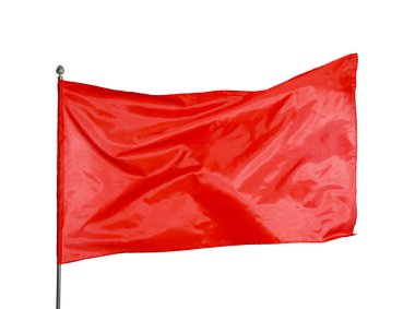 Beyaz arka planda bir kırmızı bayrak. Tasarım için model