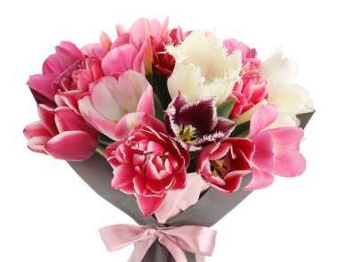 Beyaz izole güzel Lale buketi