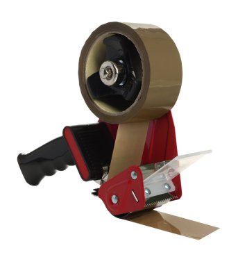 Yapışkan bantlı dağıtıcı beyaza izole edildi