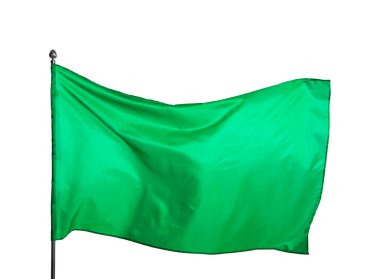 Beyaz arka planda bir yeşil bayrak. Tasarım için model