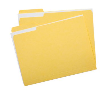 Kağıt içeren iki dosya dizini beyaz, en üstte görünüm