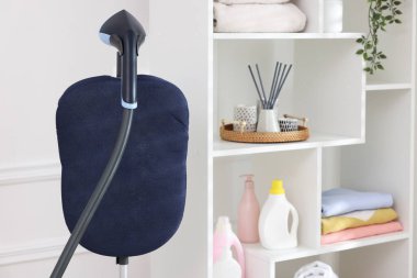 Evdeki modern dik buhar sistemi, yakın çekim