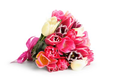 Beyaz izole güzel Lale buketi