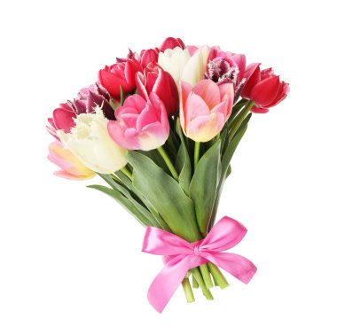 Beyaz izole güzel Lale buketi