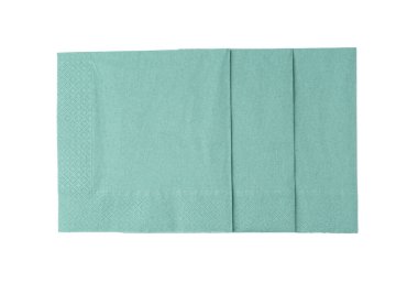 Yeşil kağıt mendiller beyaz üzerine izole edilmiş, üst görünüm