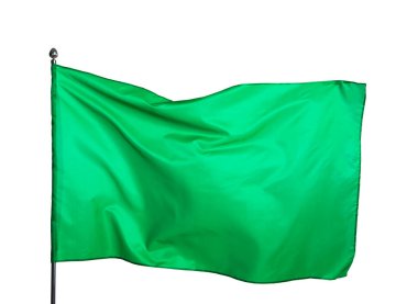 Beyaz arka planda bir yeşil bayrak. Tasarım için model