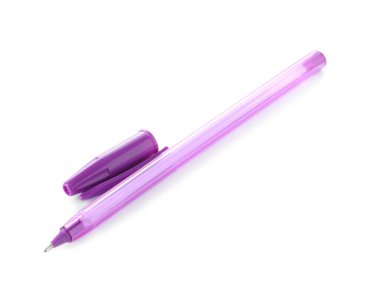 Beyaza izole edilmiş şık bir kalem. Ofis malzemeleri