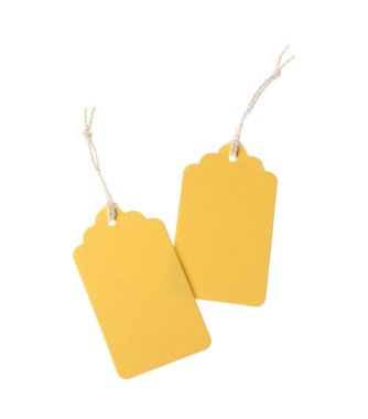 Beyaz üzerinde izole edilmiş dizgileri olan boş etiketler