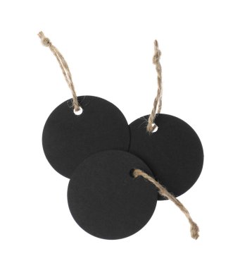 Beyaz üzerinde izole edilmiş dizgileri olan boş etiketler