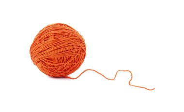 One ball of yarn isolated on white