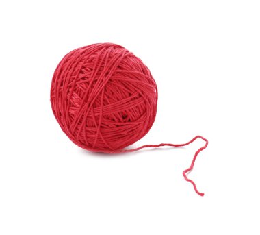 One ball of yarn isolated on white