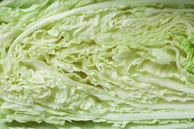 Arka plan olarak taze yeşil Çin lahanası, yakın plan.