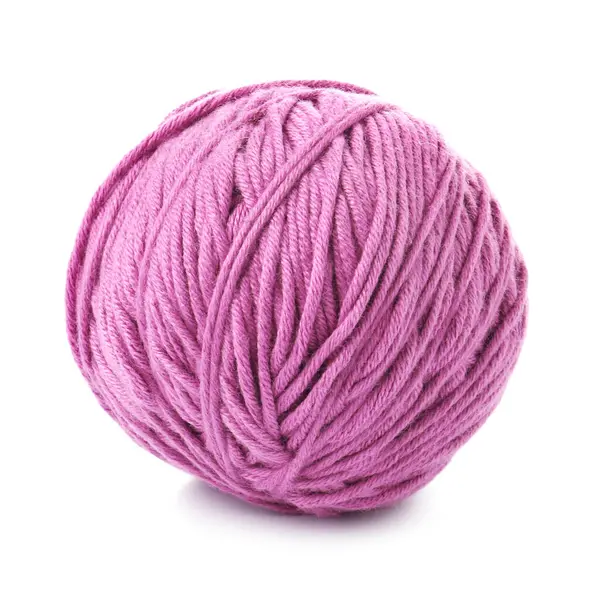Ball of violet yarn isolated on white