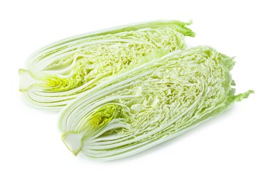 Beyazlara ayrılmış taze Çin lahanaları.