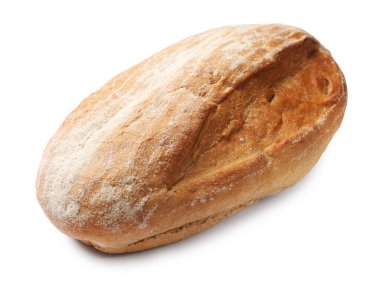 taze somun ekmek üzerine beyaz izole