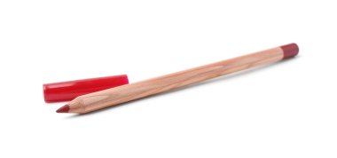 Bir dudak kalemi beyaza izole edilmiş. Kozmetik ürünü