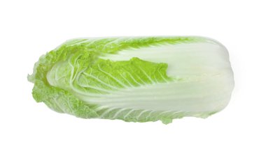 Bir taze Çin lahanası beyaza izole edilmiş, üst manzara.