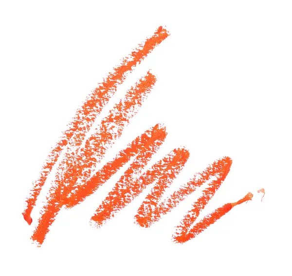 Turuncu göz kalemi darbeleri beyaz, üst görünümde izole