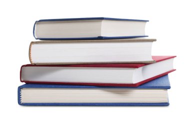 ciltli kitap üzerinde beyaz izole yığını