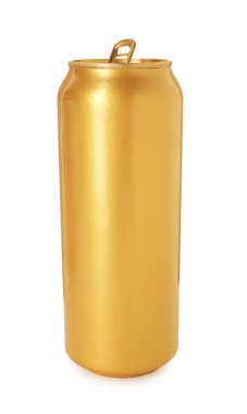 Beyaz teneke bir altın teneke kutu.
