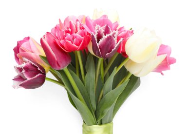 Beyaz izole güzel Lale buketi