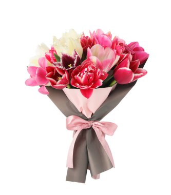 Beyaz izole güzel Lale buketi