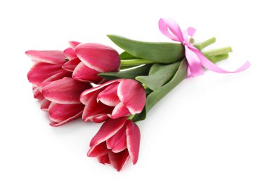 Beyaz izole güzel Lale buketi