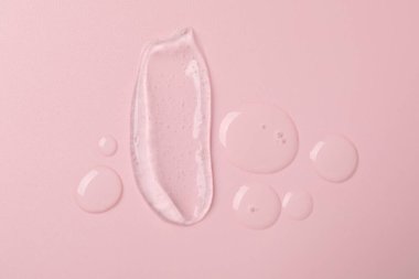 Pembe arka planda kolajen jel, üst görünüm