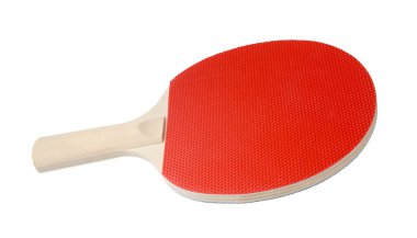 Bir pinpon raketi beyaza izole edilmiş.