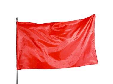 Beyaz arka planda bir kırmızı bayrak. Tasarım için model