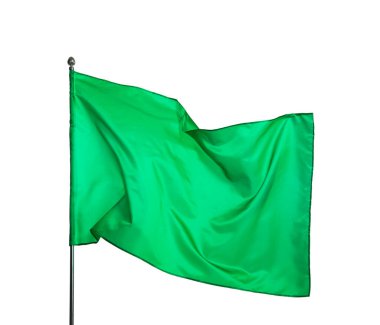 Beyaz arka planda bir yeşil bayrak. Tasarım için model