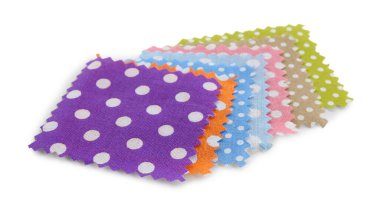 Benekli kumaş örnekleri beyazda izole edildi