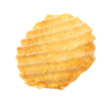 Havada izole edilmiş lezzetli bir patates cipsi.