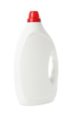 Beyaz üzerine izole edilmiş bir şişe yumuşatıcı.