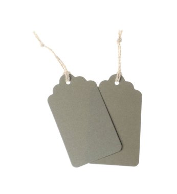 Beyaz üzerinde izole edilmiş dizgileri olan boş etiketler