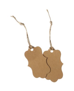 Beyaz üzerinde izole edilmiş dizgileri olan boş etiketler