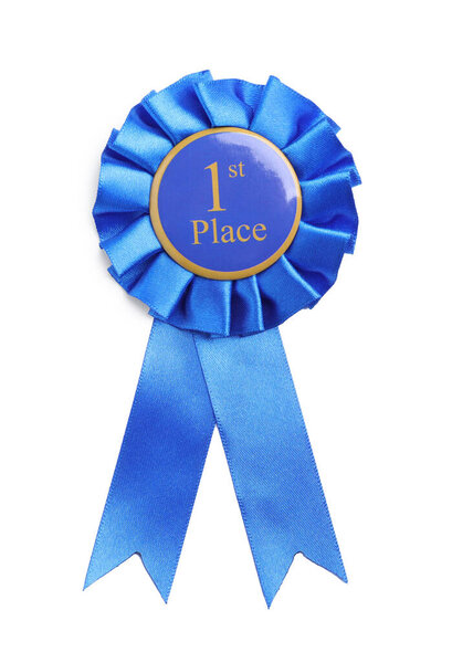 Одна голубая лента на белом фоне, вид сверху