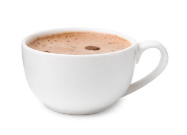 Beyaz bardakta izole edilmiş Aromatik kahve.