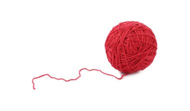 One ball of yarn isolated on white