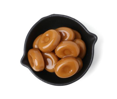 Beyaz manzaralı, tatlı karamel şekerler.