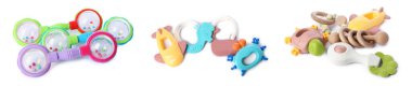 Farklı bebek tıngırtıları bembeyaz, set