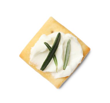 Krem peynirli ve biberiyeli leziz kraker.