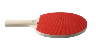 Bir pinpon raketi beyaza izole edilmiş.