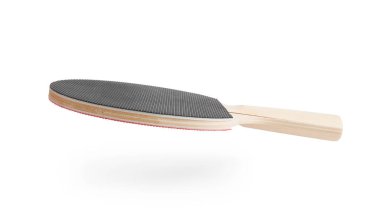 Bir pinpon raketi beyaza izole edilmiş.