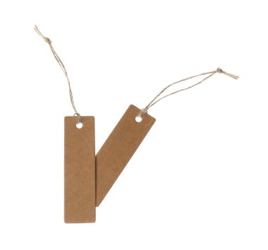 Beyaz üzerinde izole edilmiş dizgileri olan boş etiketler